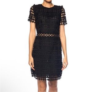 NWOT Michael Kors Black Embroidered Cut-out Dress